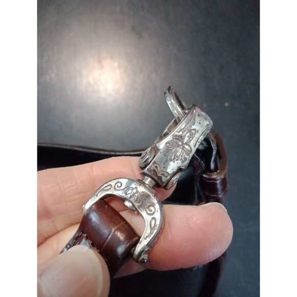 Brighton D273967 Handbag Satchel Pebbled Leather Black & Brown - Picture 6 of 11